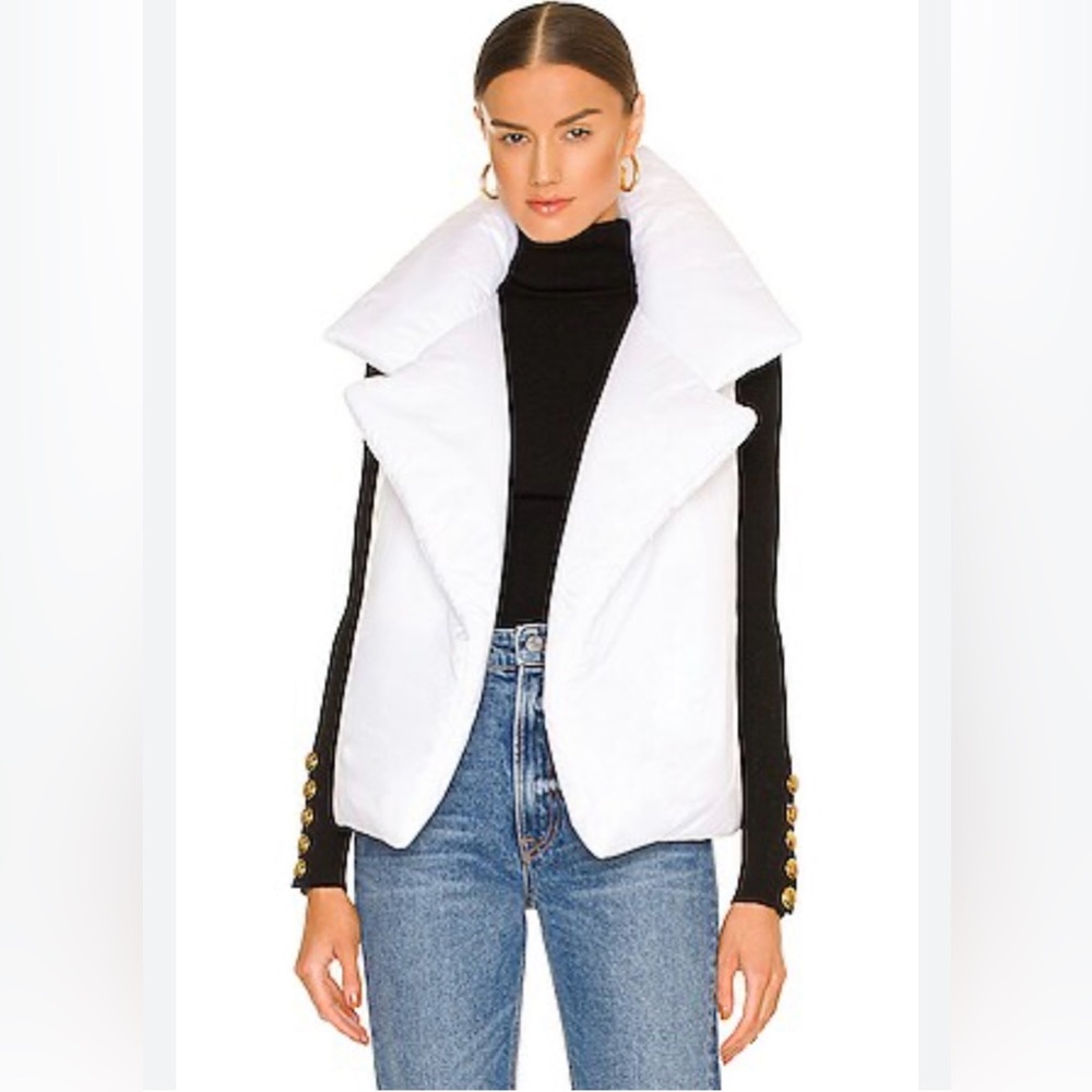 Norma Kamali Sleeveless Sleeping Bag Vest in White Size Small